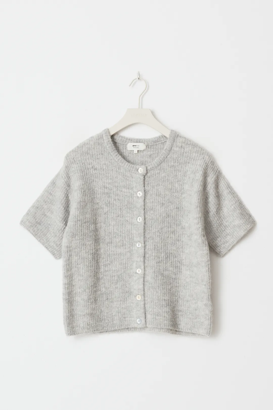 [Overdue Flair] Lapel Short-sleeved Knitted Cardigan
