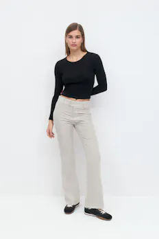 High Waist Flare Trousers