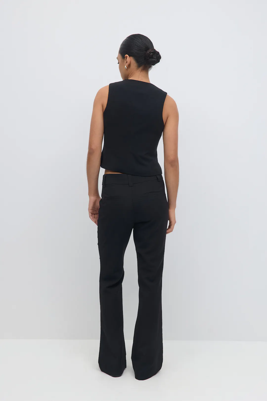 Black High Waist Flared Trousers main image 0