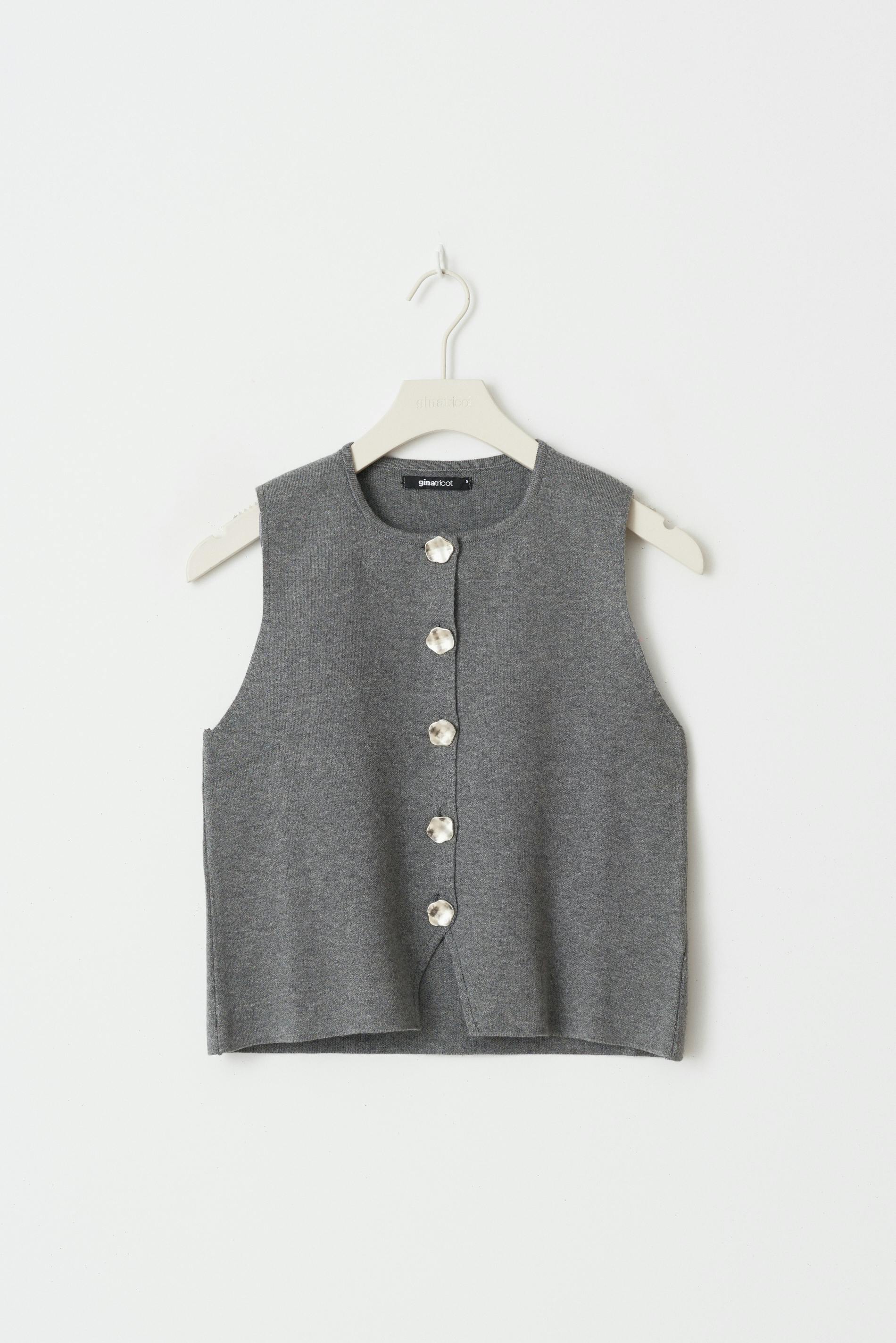 Fine knitted vest - Grey - Women - Gina Tricot