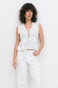 Frill Tie Front Top