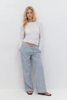 Seersucker Gingham Trousers