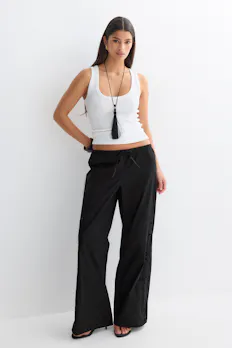 Embroidery Poplin Trousers