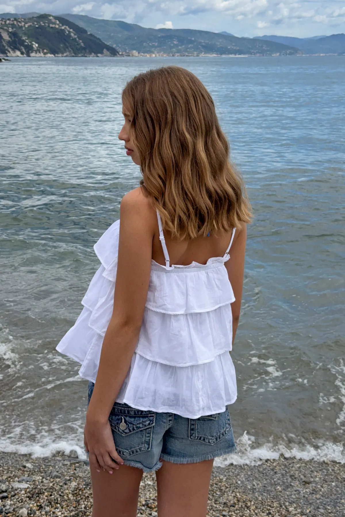 Y frill top - Wit - Gina Tricot