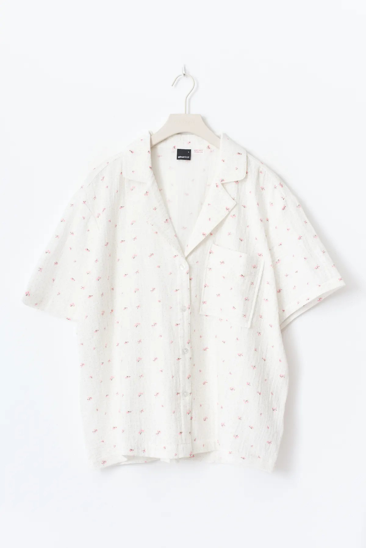 Gauze homewear shirt - White - Women - Gina Tricot