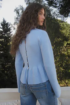 Knitted Peplum Top