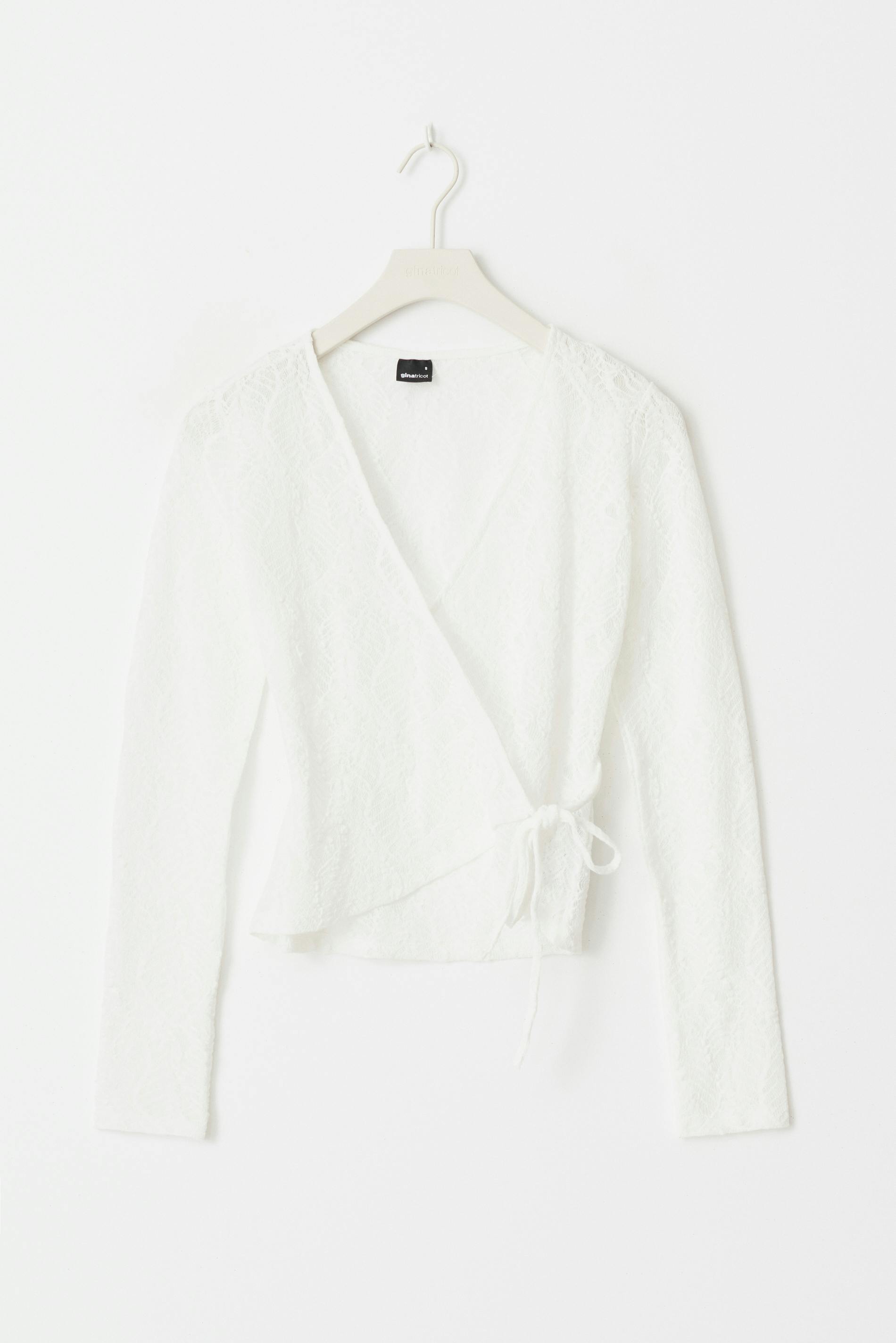 Lace wrap top - White - Women - Gina Tricot