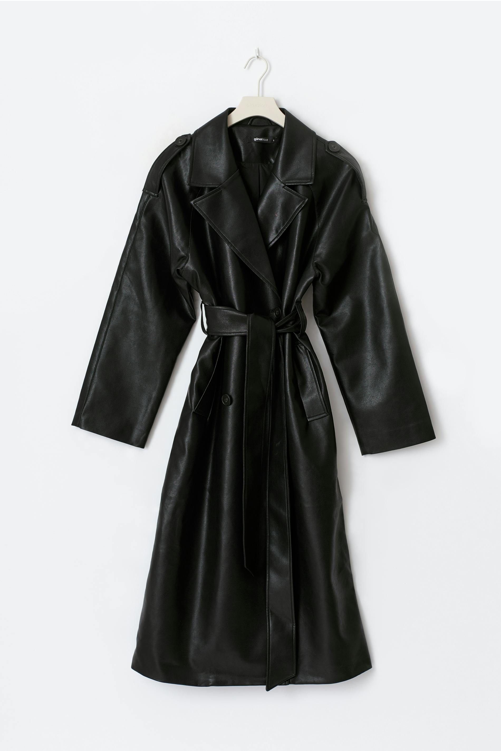 PU Belted Trench Coat