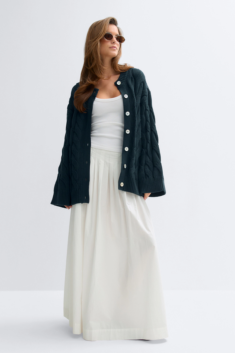 Chunky cable-knit cardigan