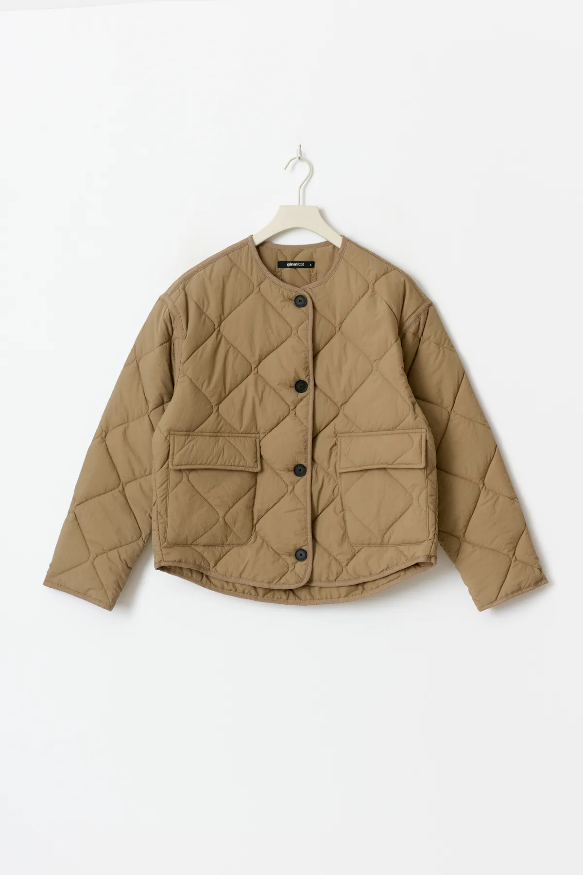 Quilted short jacket - Beige - Women - Gina Tricot