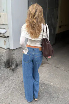 Wide Front Seam Jeans