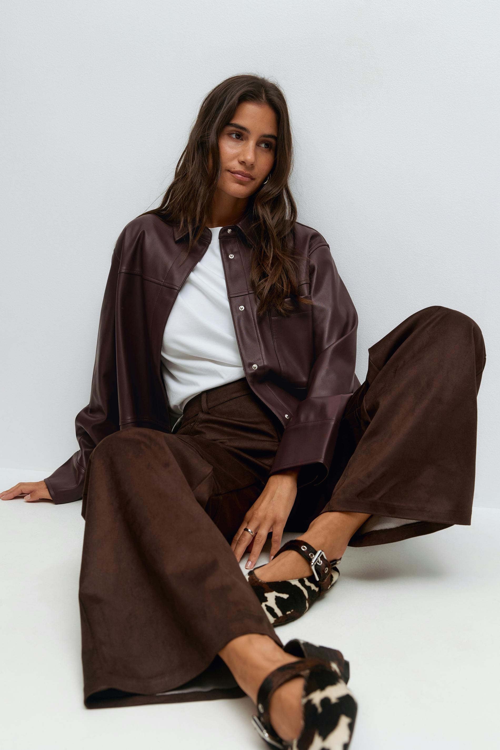 Gina Tricot - Pu shirt - Paitapuserot - Liila - M - Naiset