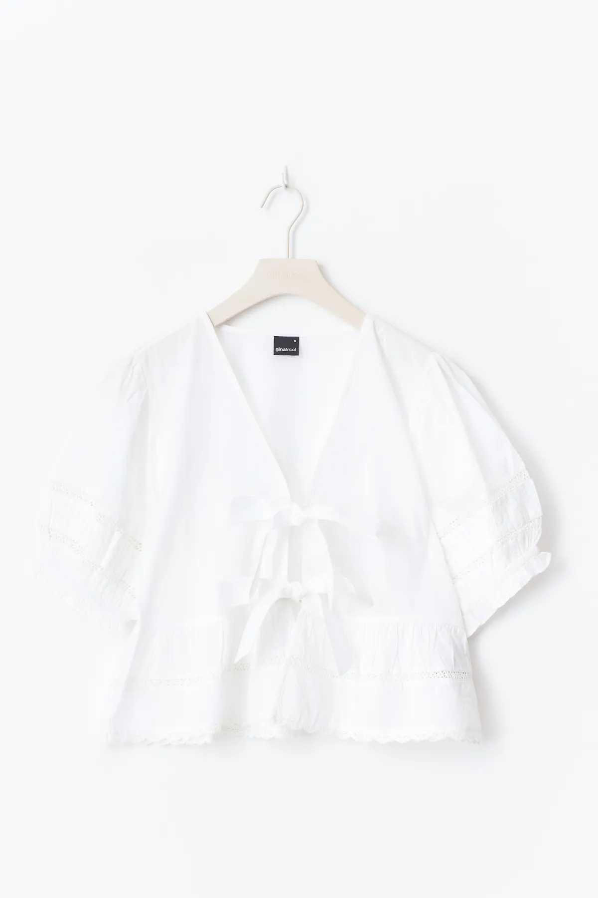 Tie blouse - White - Women - Gina Tricot