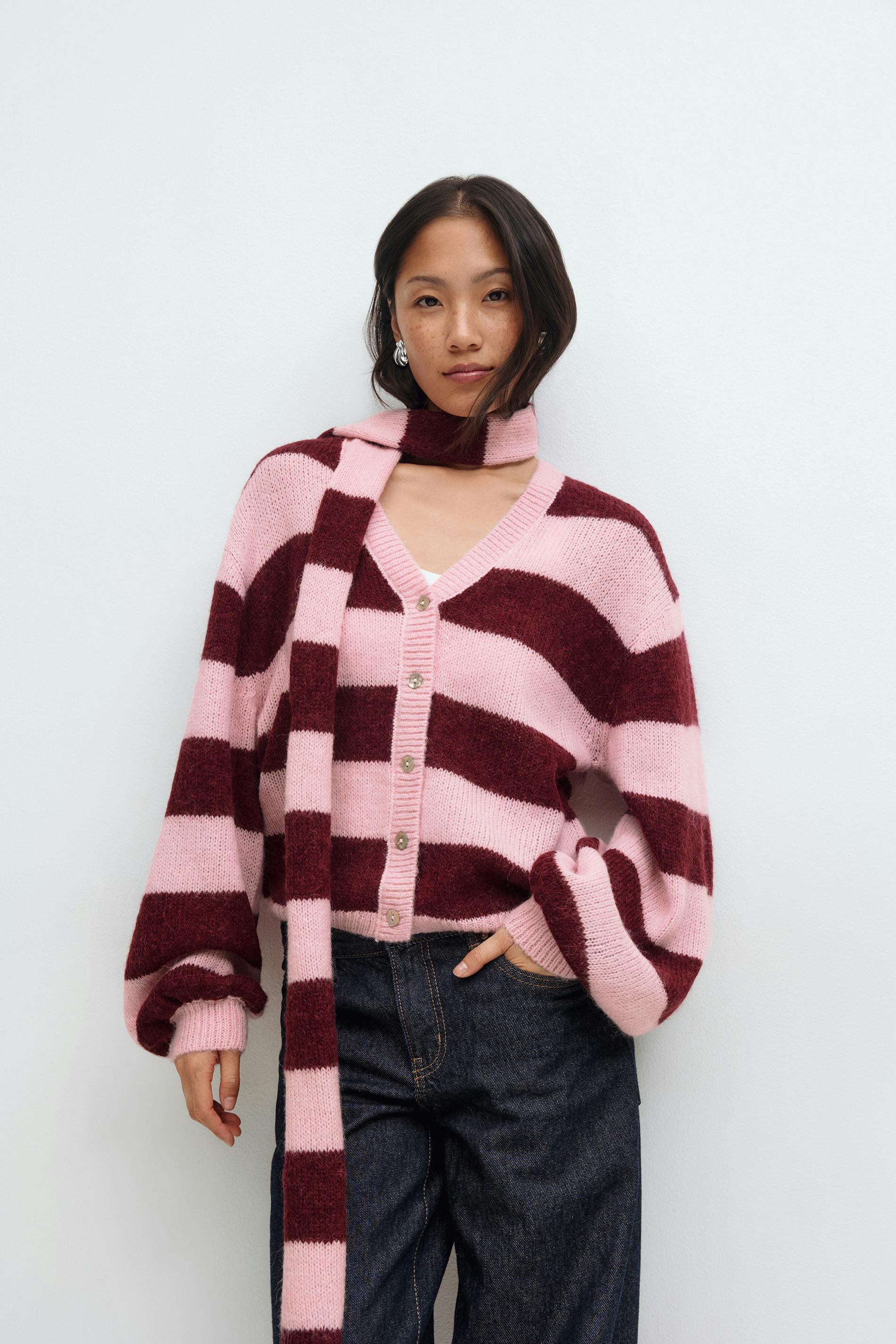 Gina Tricot - Chunky knitted cardigan - Neuletakit - Pinkki - S - Naiset