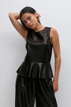 Pu Peplum Top