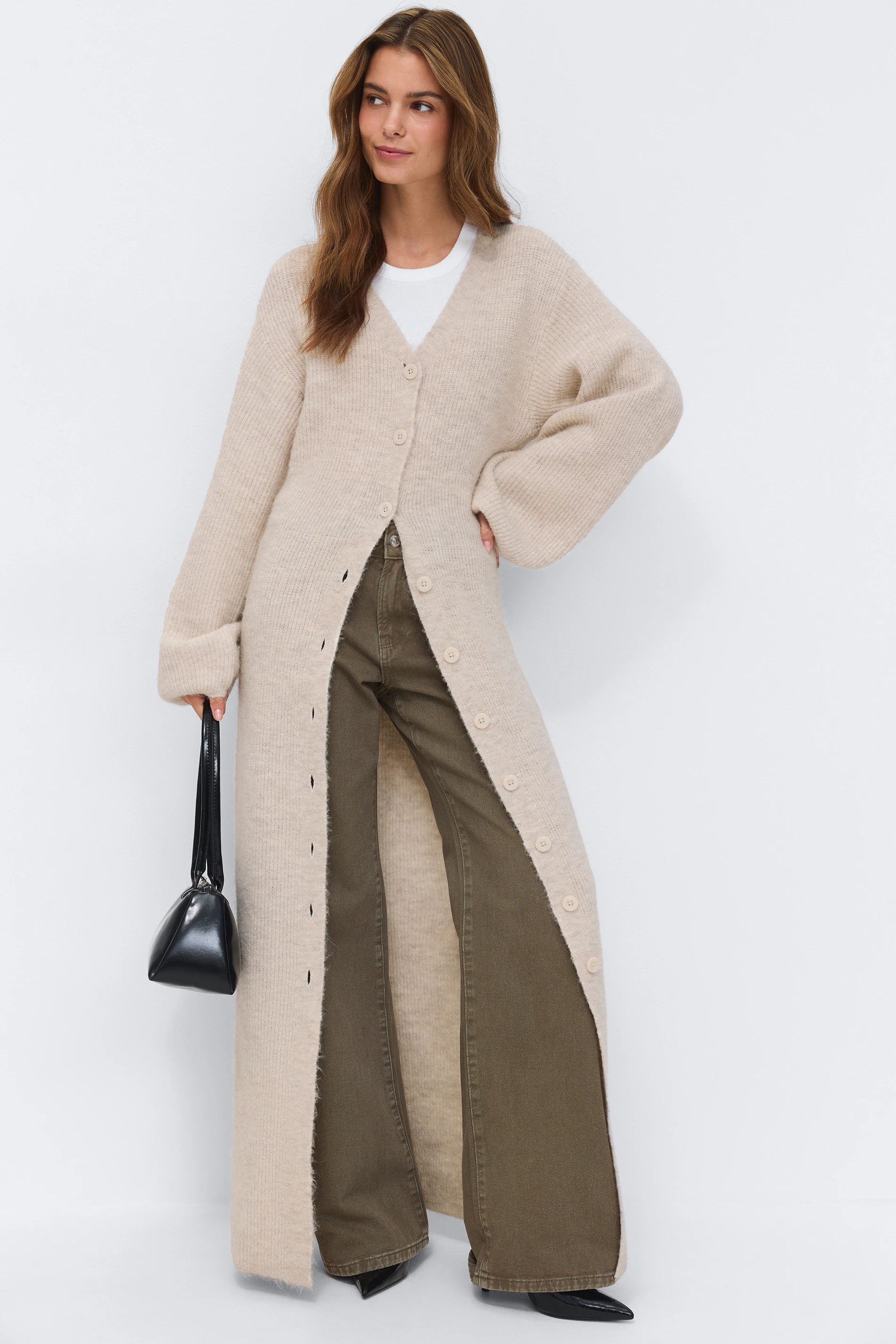 Gina Tricot Knitted button down dress klänningar dam