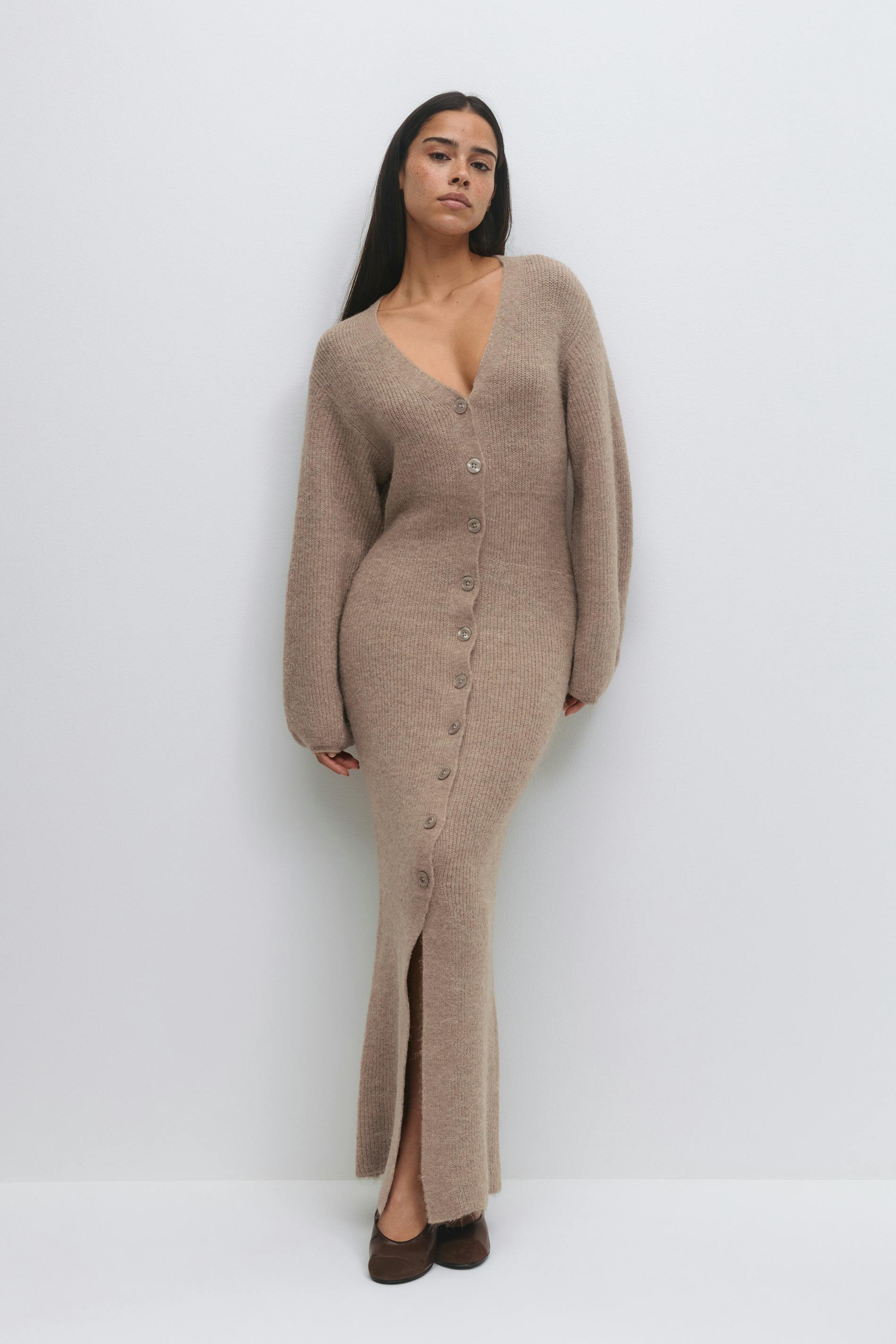 Knitted button down dress