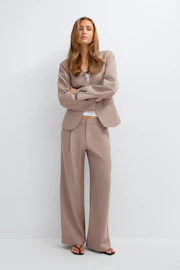 Mid wide pleated trousers