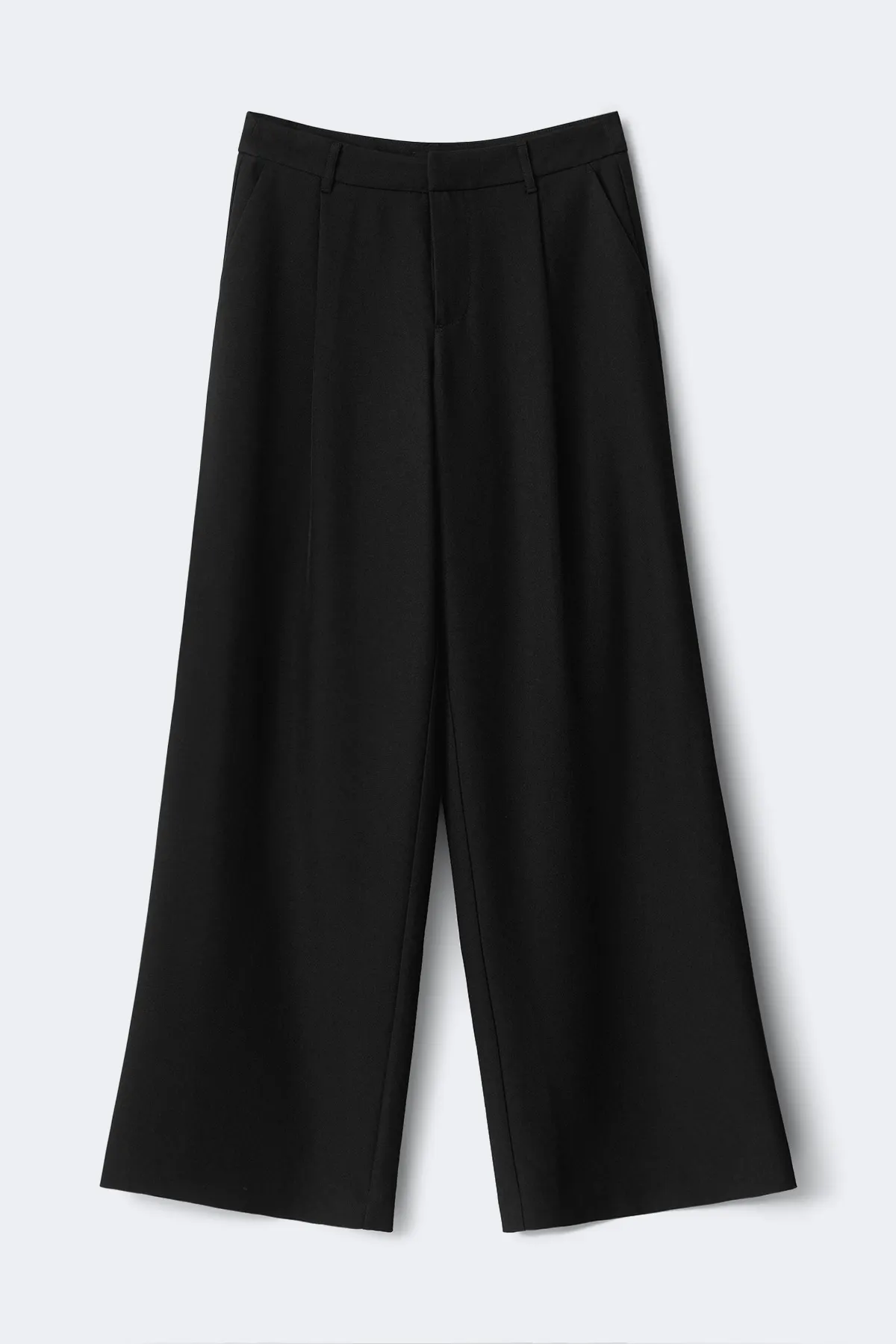 Gina Tricot - Mid wide pleated trousers - weite anzughosen - Schwarz - 36 - Dame