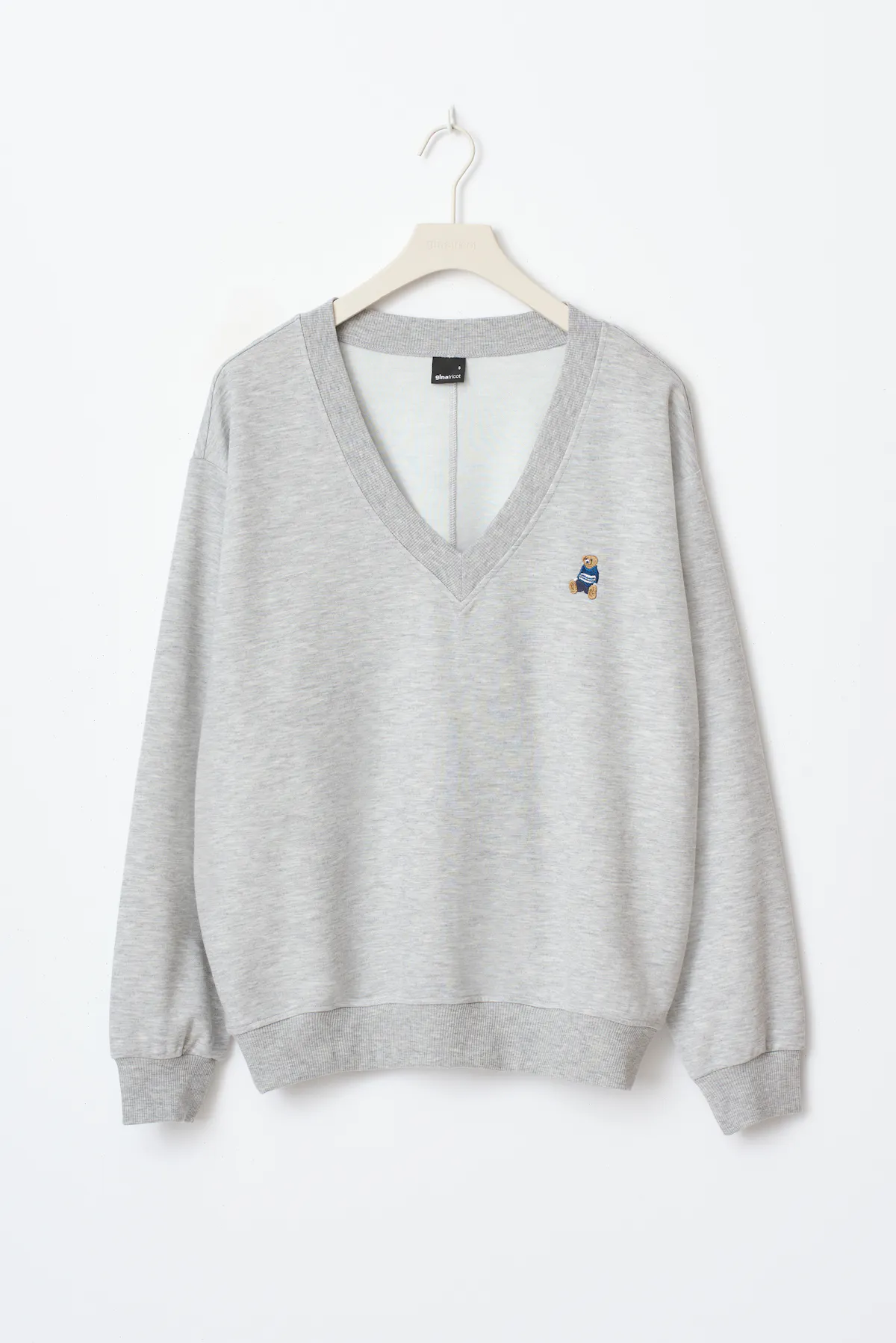 V-neck sweater - Grey - Women - Gina Tricot
