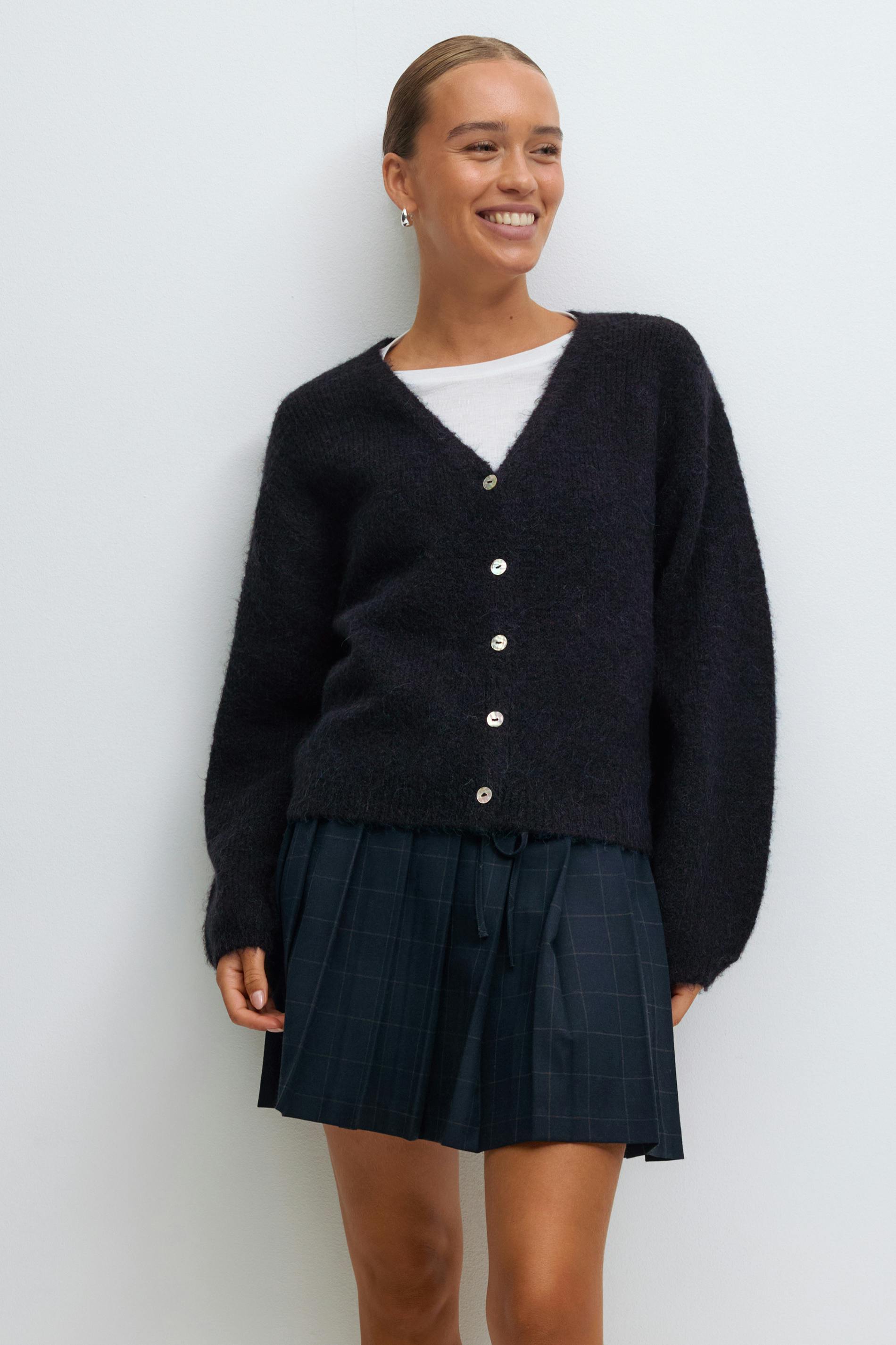 Gina Tricot - V-neck knitted cardigan - Neuletakit - Sininen - S - Naiset