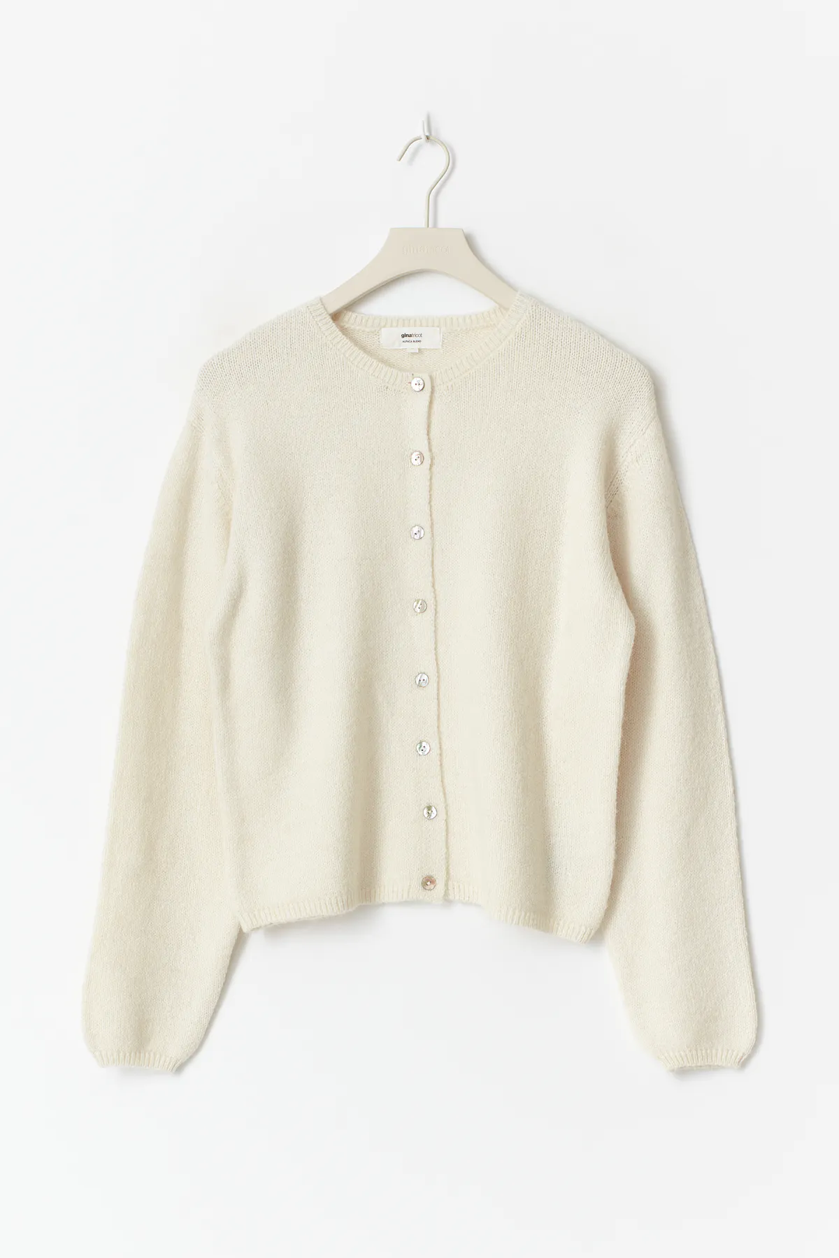 Alpaca blend knitted cardigan - White - Women - Gina Tricot