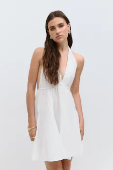 Broderie Halterneck Dress
