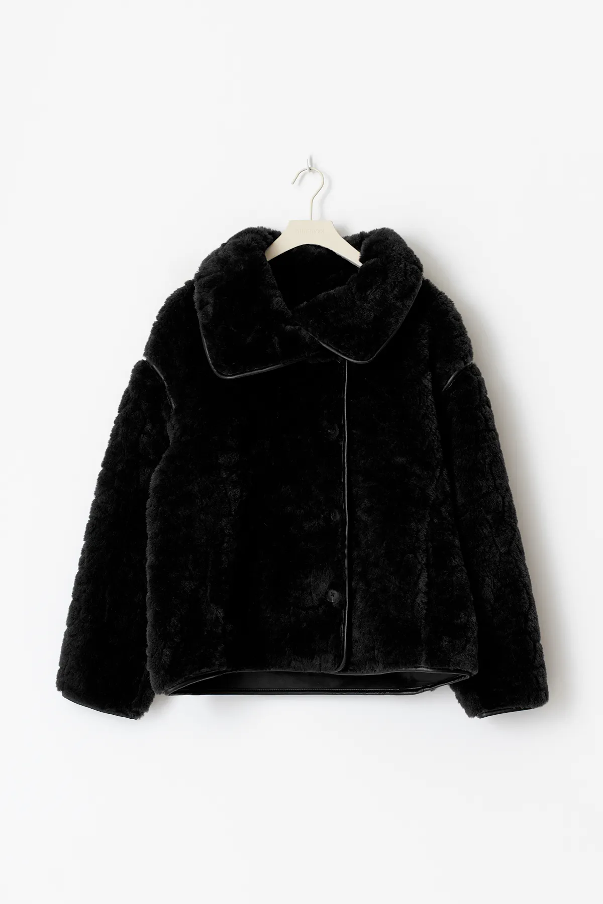 Faux fur bonded short jacket - Black - Women - Gina Tricot