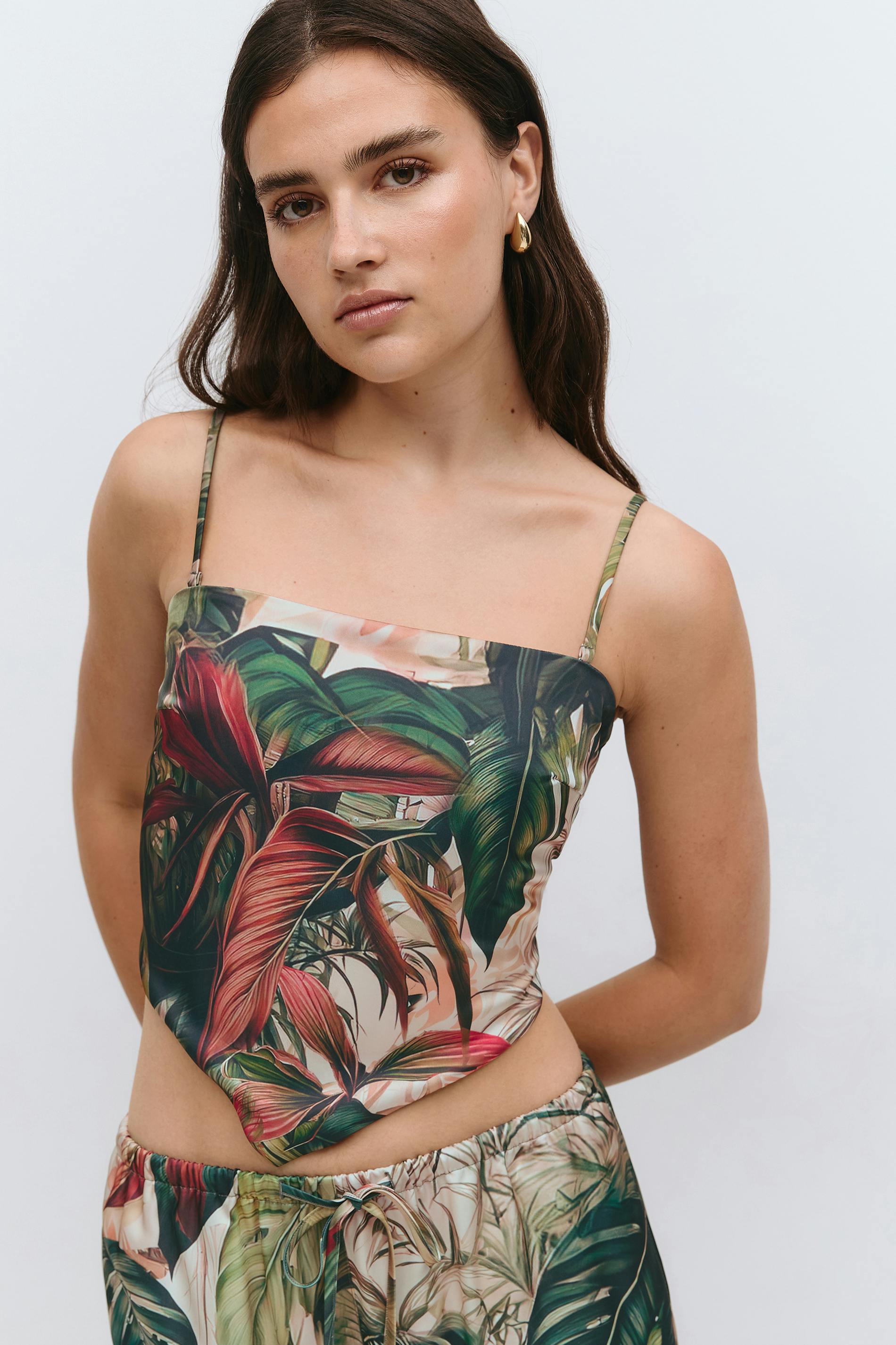 Green Satin Scarf Top Satin Scarf Top