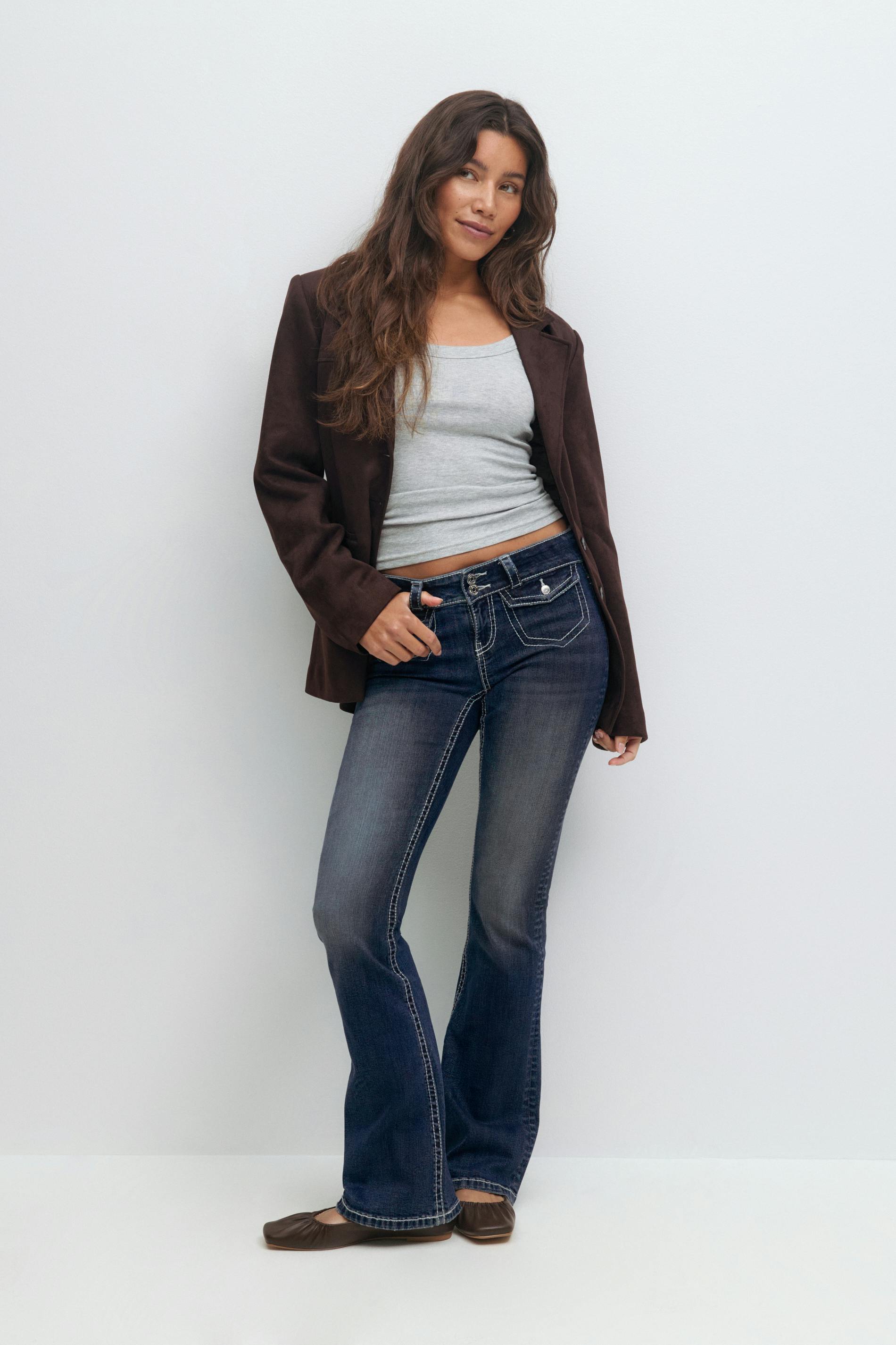 Gina Tricot - Front pocket bootcut jeans - jeans flare & bootcut - Bleu - 34 - Femme