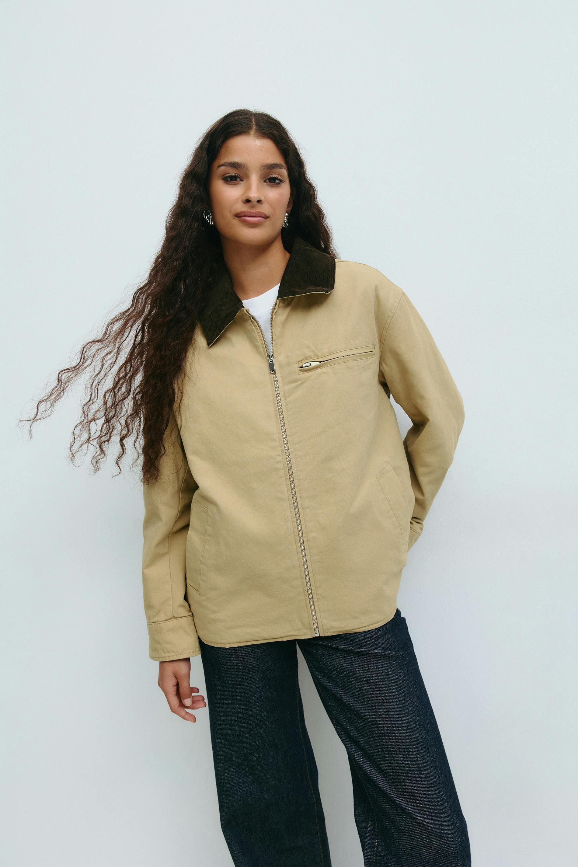 Corduroy collar jacket