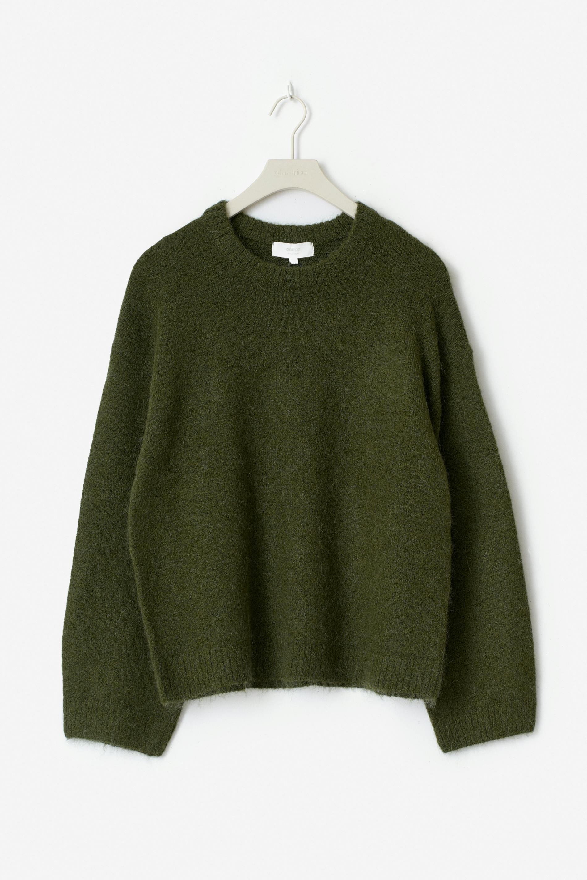 Crew neck knitted sweater - Green - Women - Gina Tricot