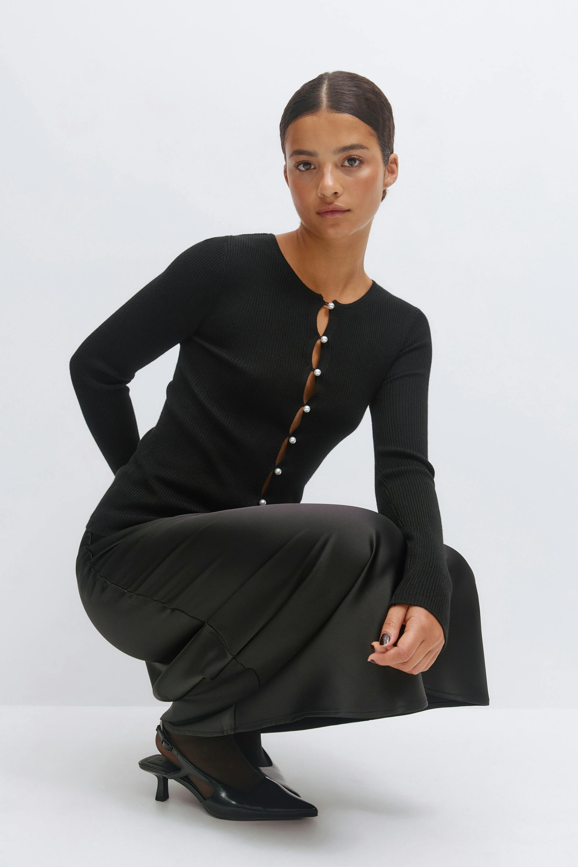 Gina Tricot - Knitted top - Gebreide truien - Zwart - S - Dames