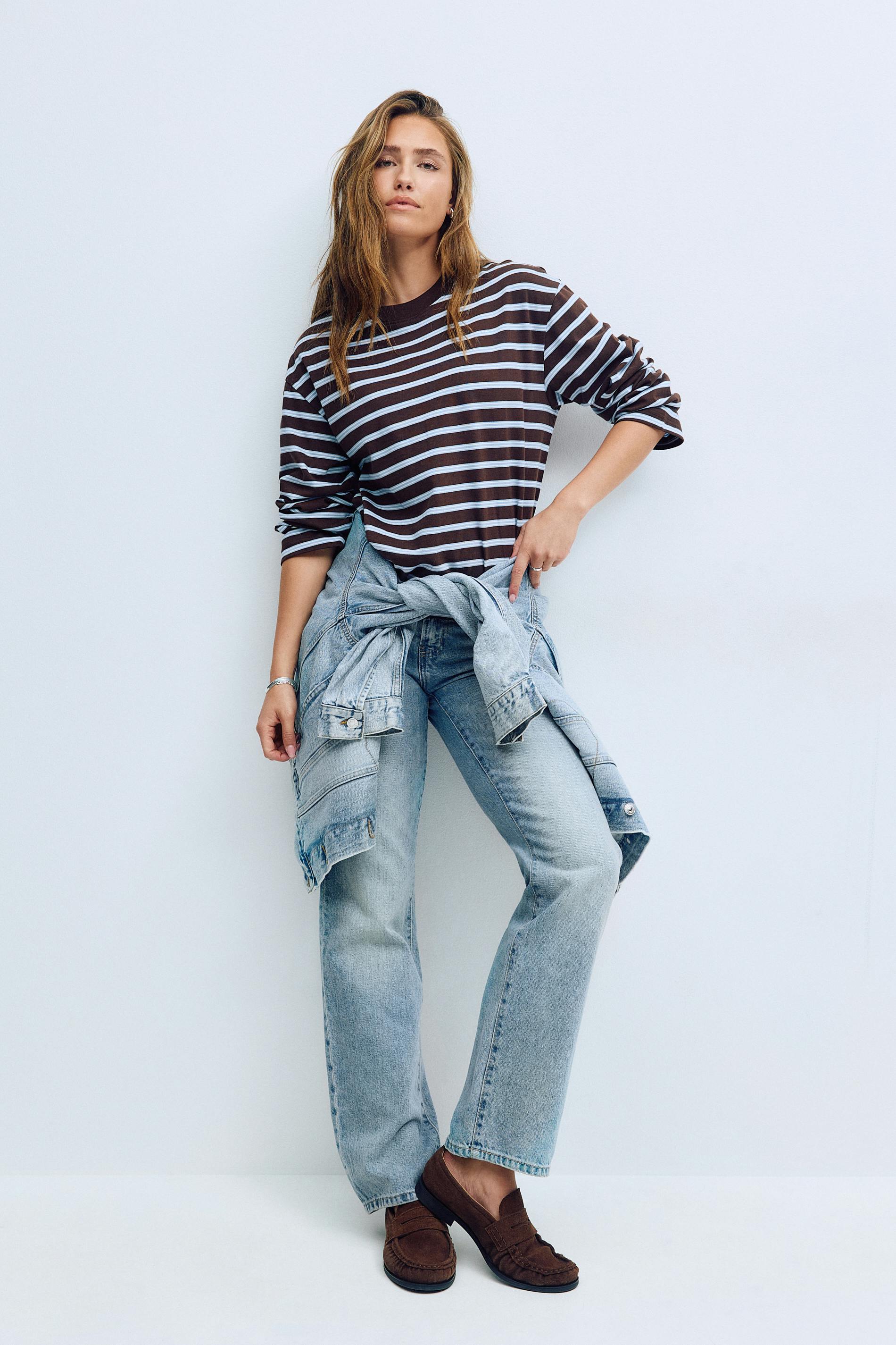 Gina Tricot - Scandi low straight jeans - low straight jeans - Bleu - 34 - Femme