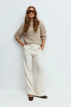 Mid Waist Wide Trousers