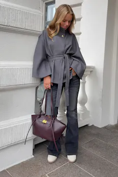 Pleated Flare Jeans