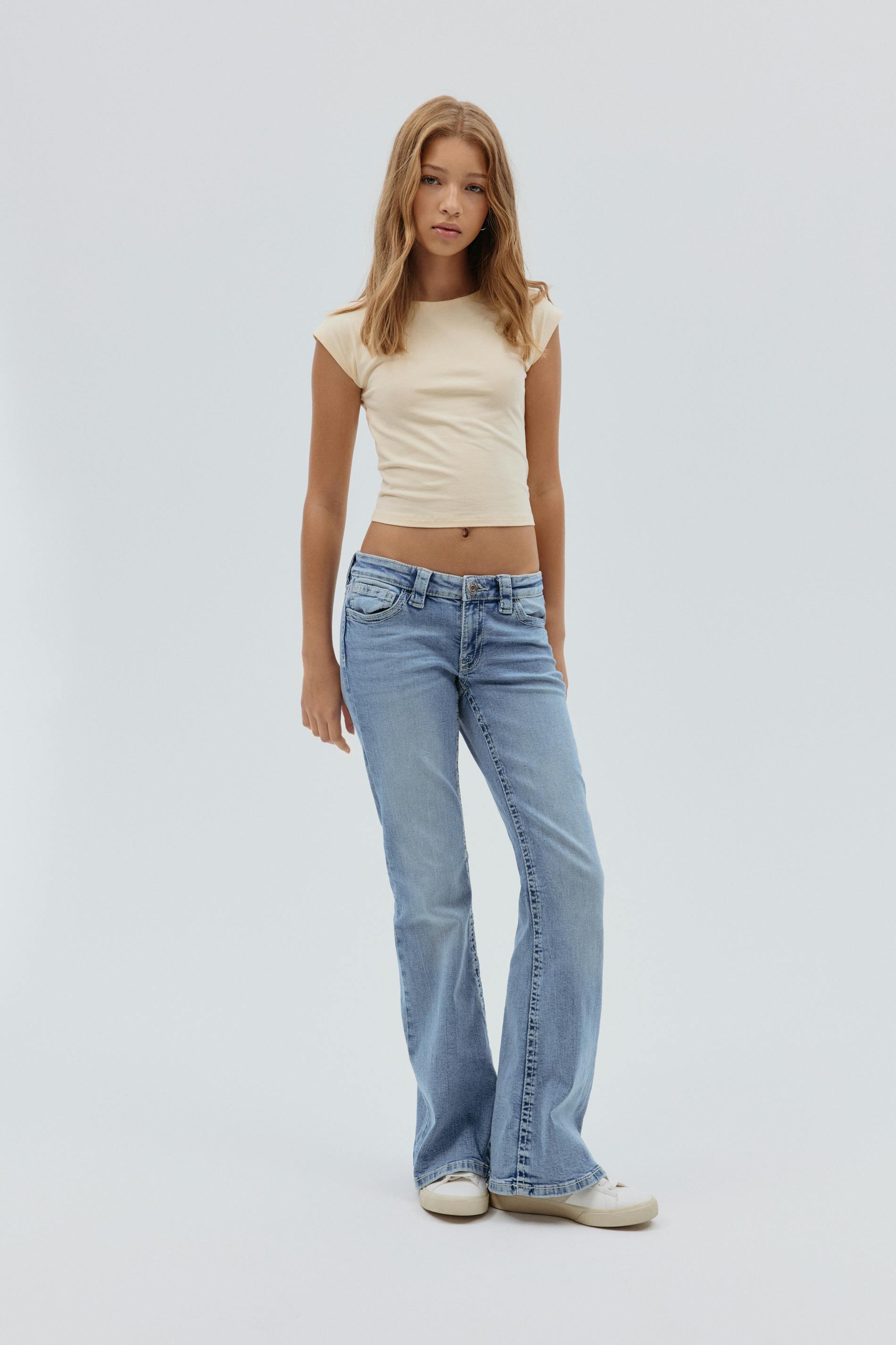 Gina Tricot - For real low waist jeans - low waist jeans - Blauw - 164 - Meisje