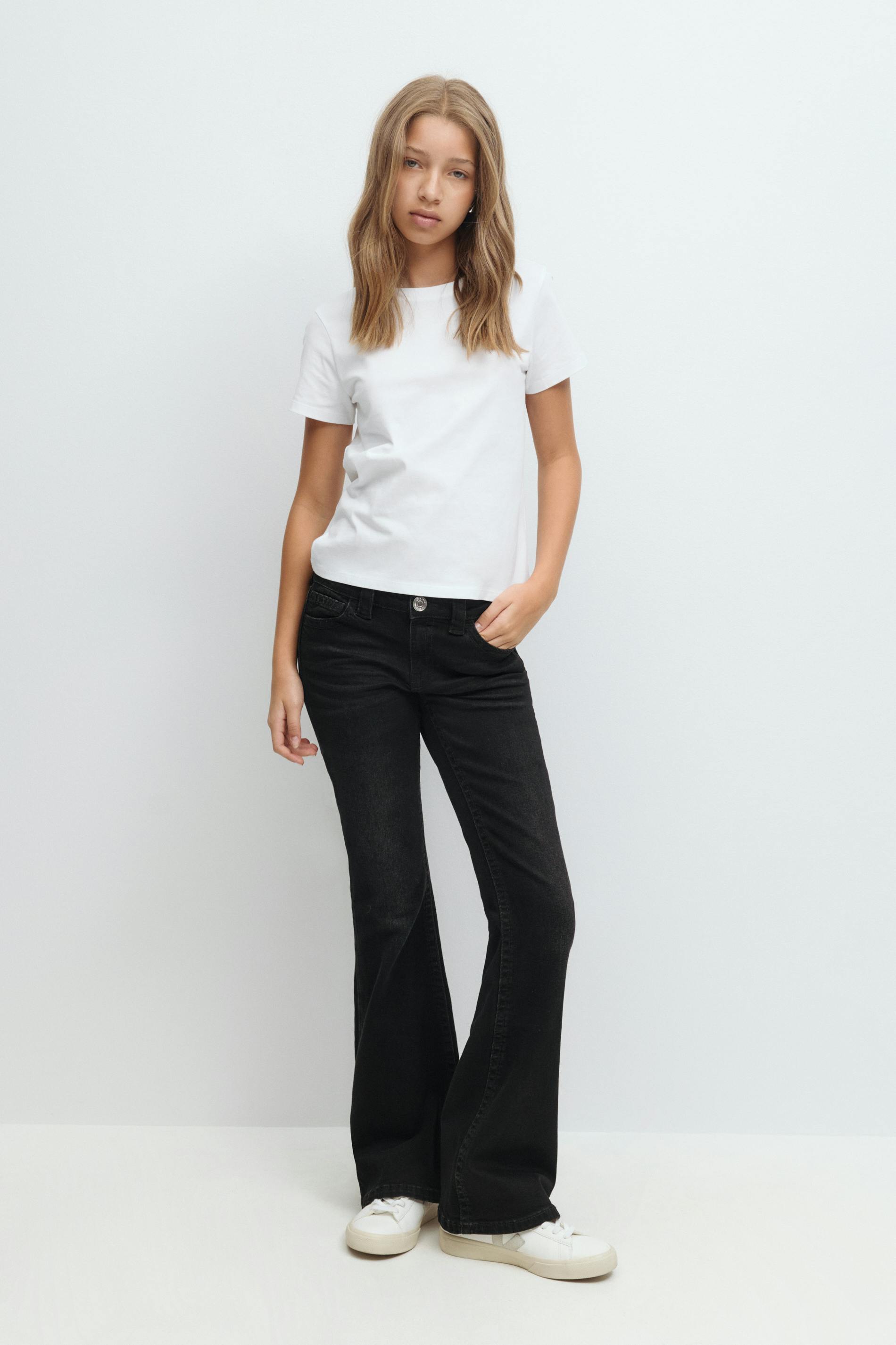 Gina Tricot - For real low waist jeans - low waist jeans - Zwart - 146 - Meisje