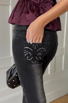Y Sparkle Low Flare Jeans