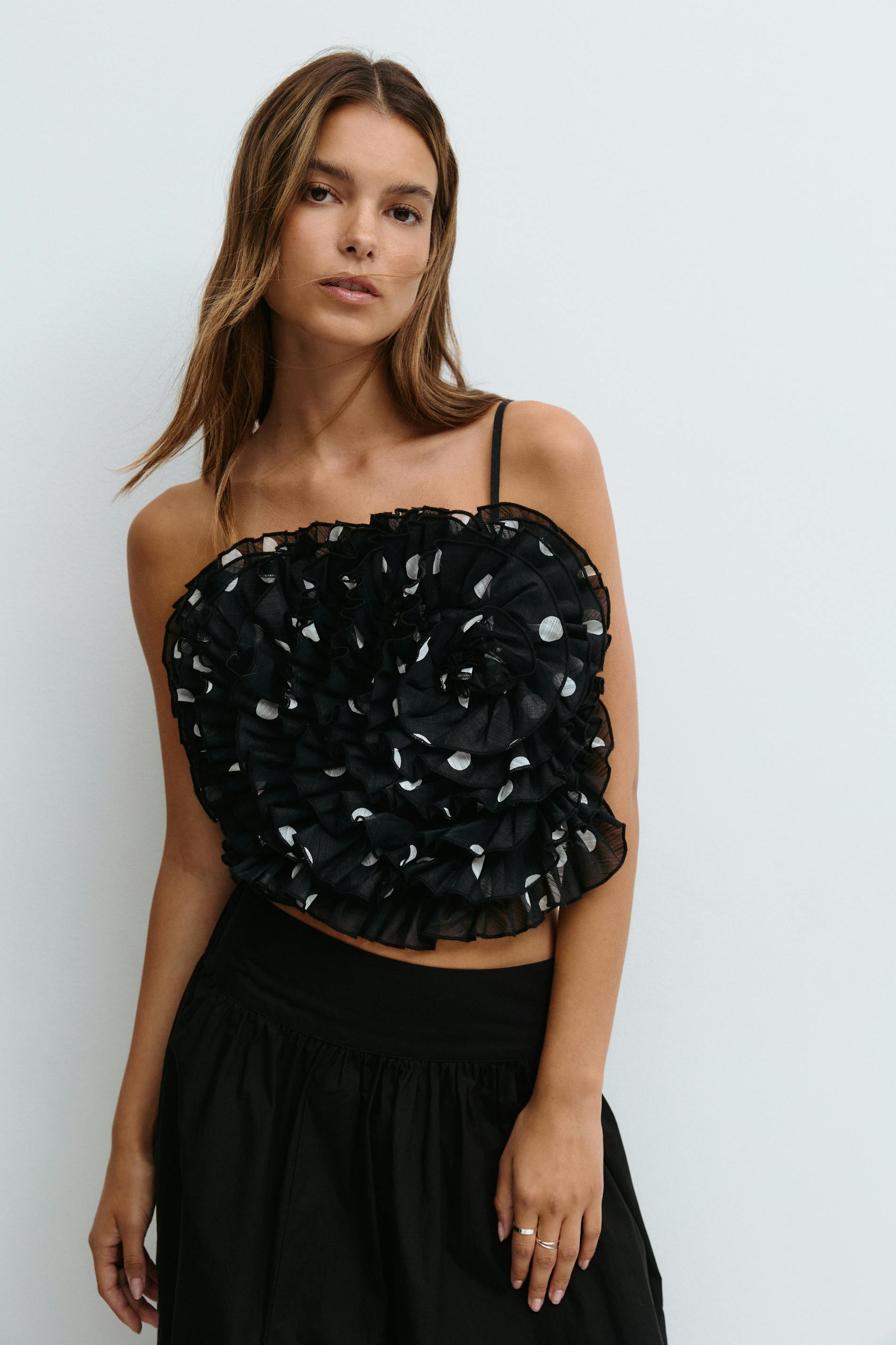 Gina Tricot - Rose top - Topjes - Zwart - XS - Dames