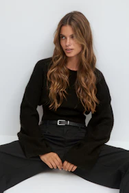 Wide Sleeve Knitted Sweater