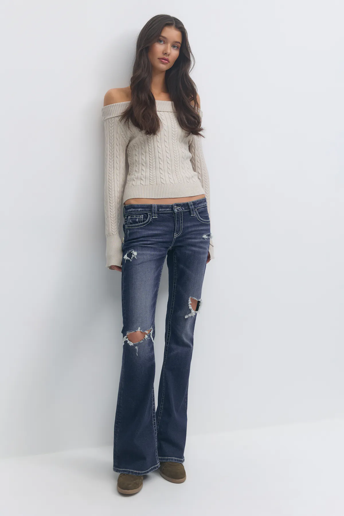 Low Rise Flare Jeans
