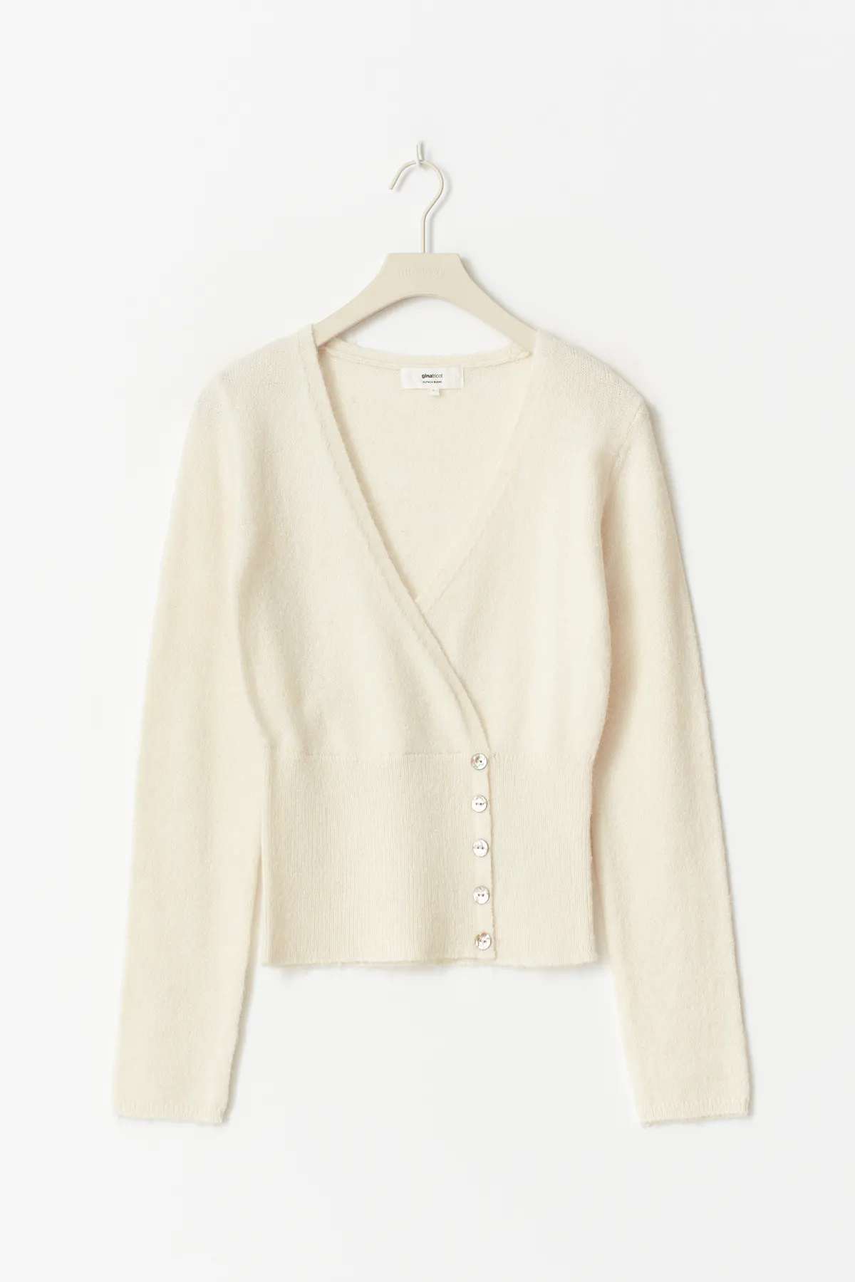 Alpaca blend knitted top - White - Women - Gina Tricot