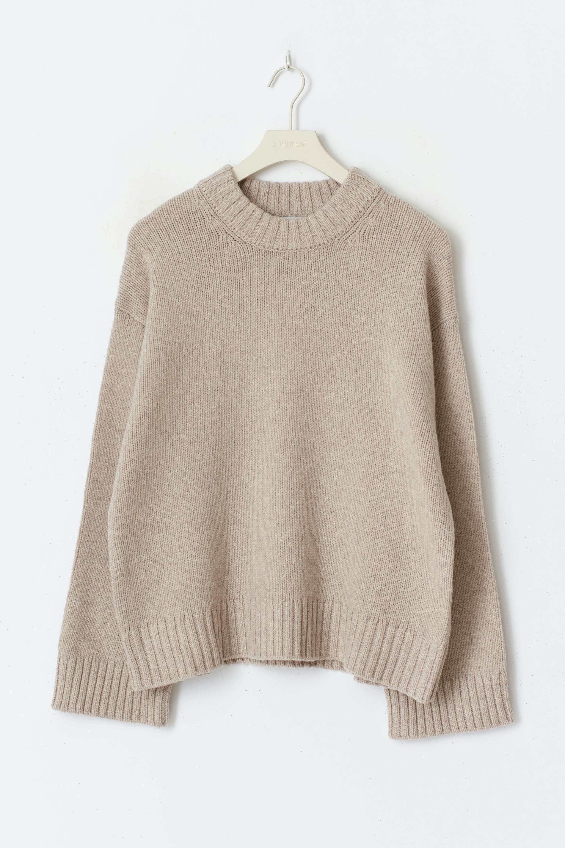 Merino wool knitted sweater - Beige - Women - Gina Tricot