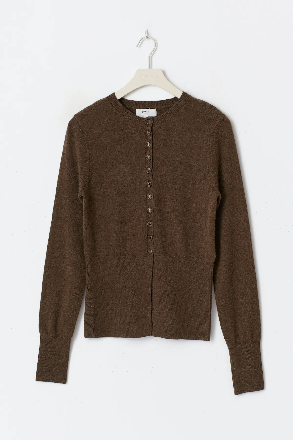 Gina Tricot - Shaped knitted wool cardigan - Cardigans - Braun - L - Dame