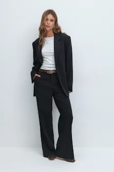 Mid Waist Straight Trousers