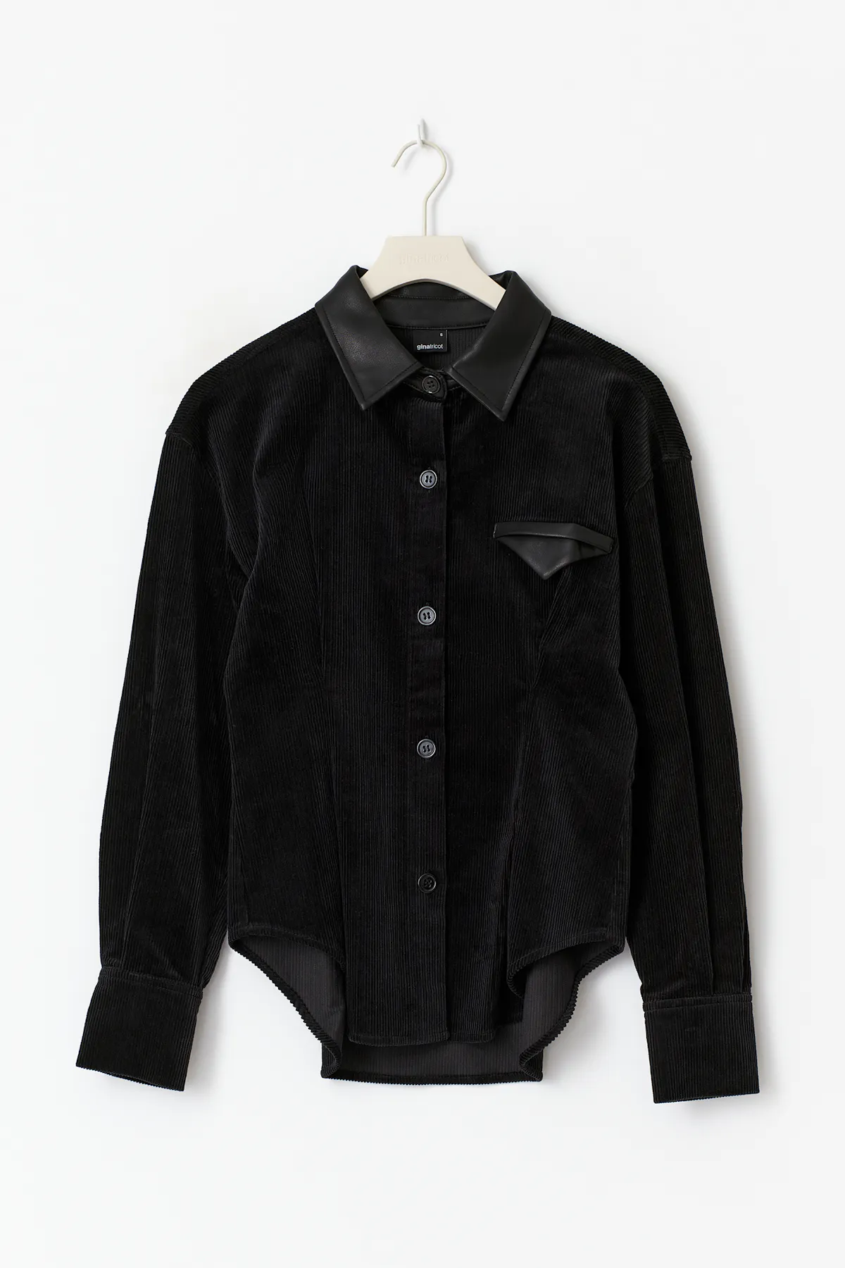 Corduroy shirt - Black - Women - Gina Tricot