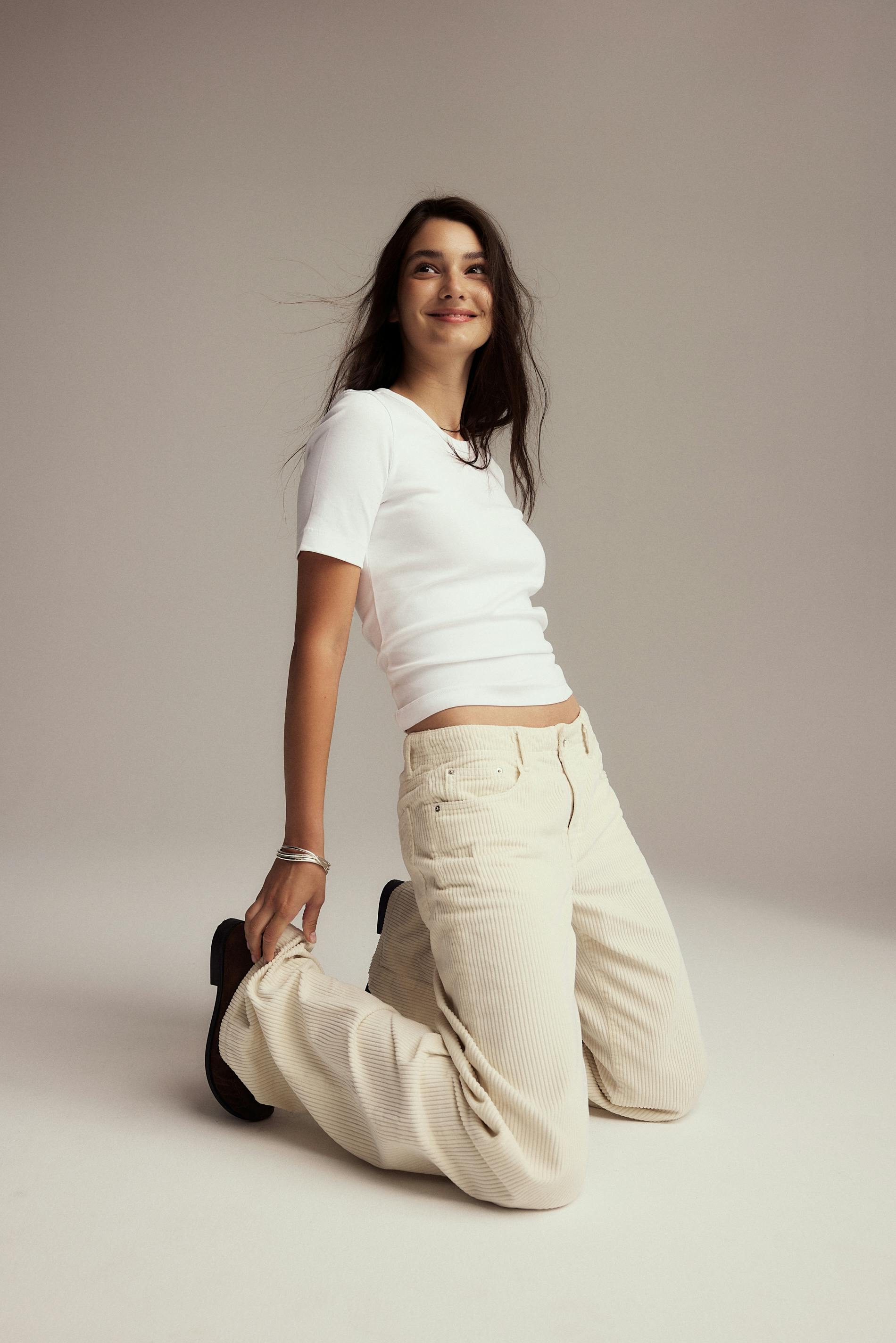 Gina Tricot - Basic classic top - T-shirts - Wit - L - Dames