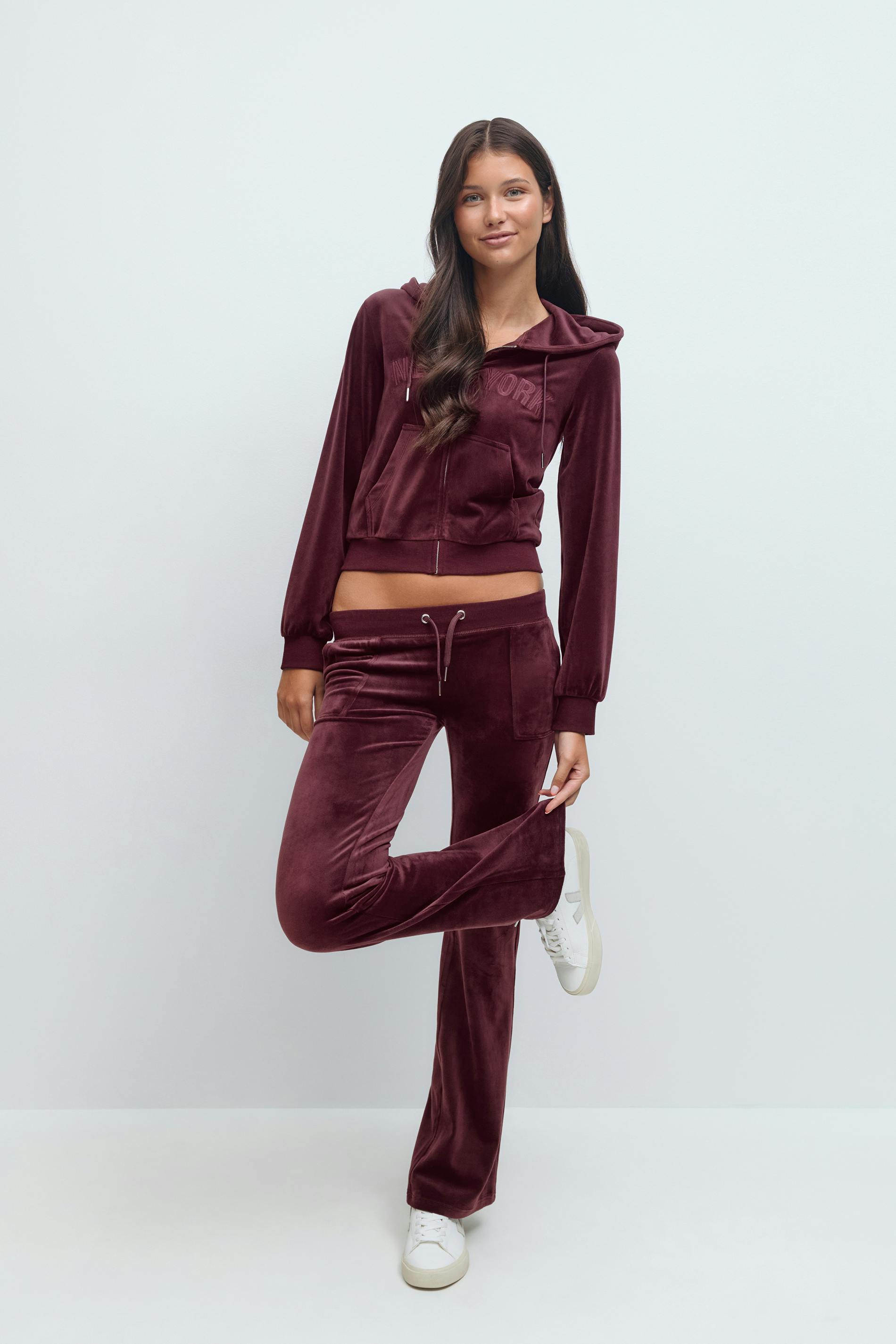 Gina Tricot - 14+ velour trousers - homewear - Rouge - L - Femme