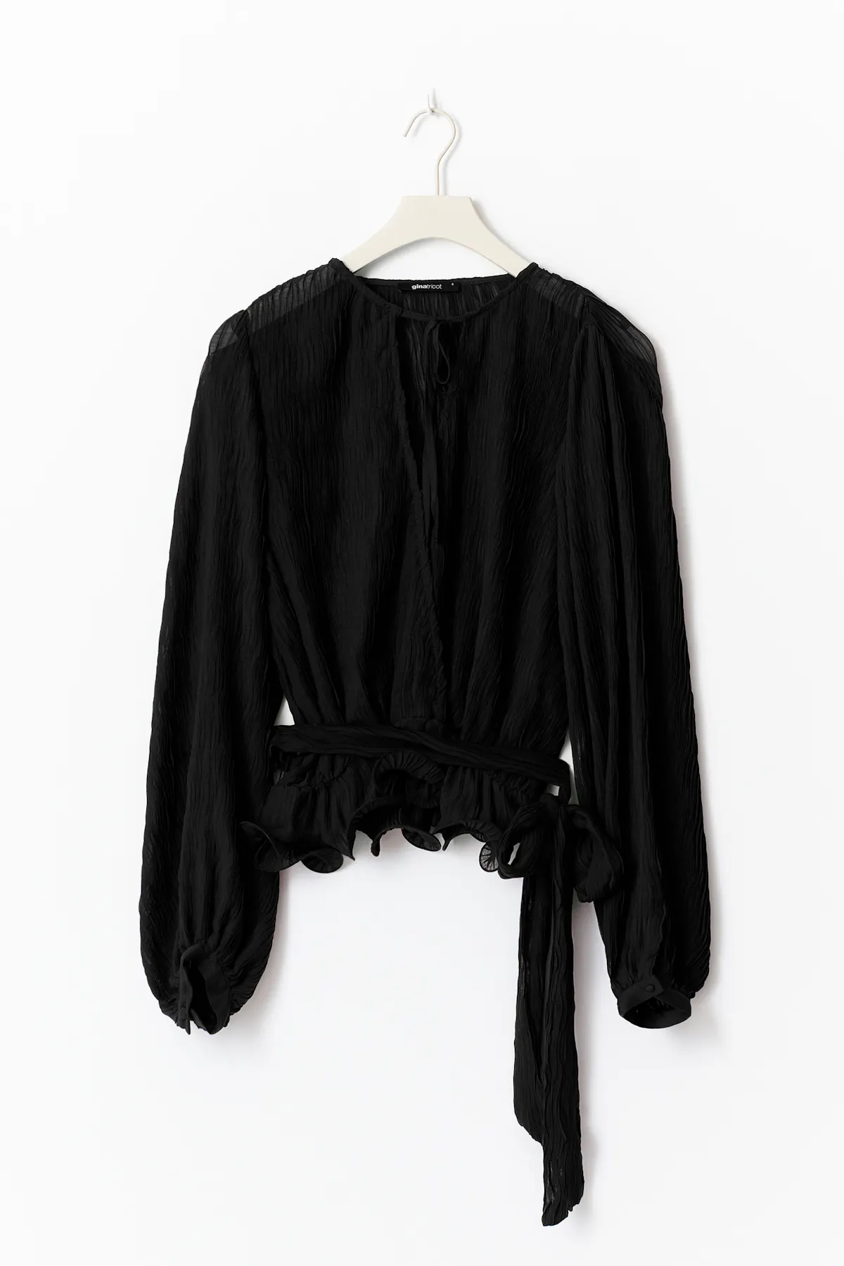 Tie blouse - Black - Women - Gina Tricot